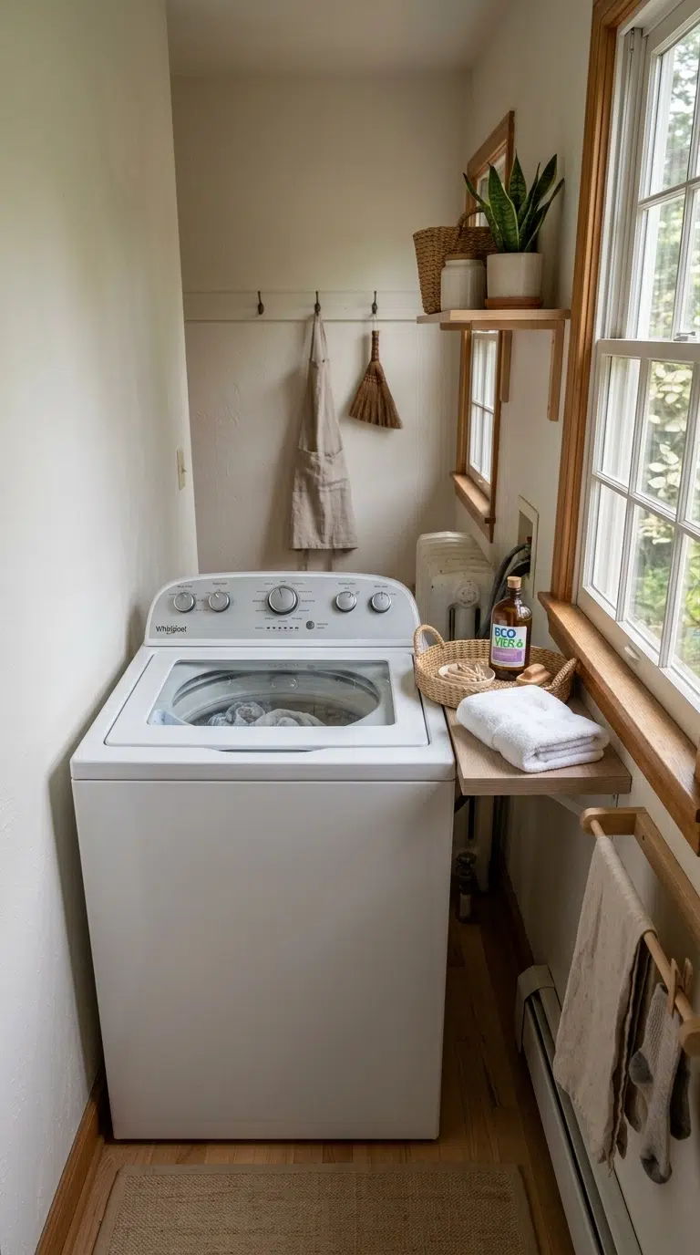 023 Mini Countertop Folding Zone A narrow laundry room