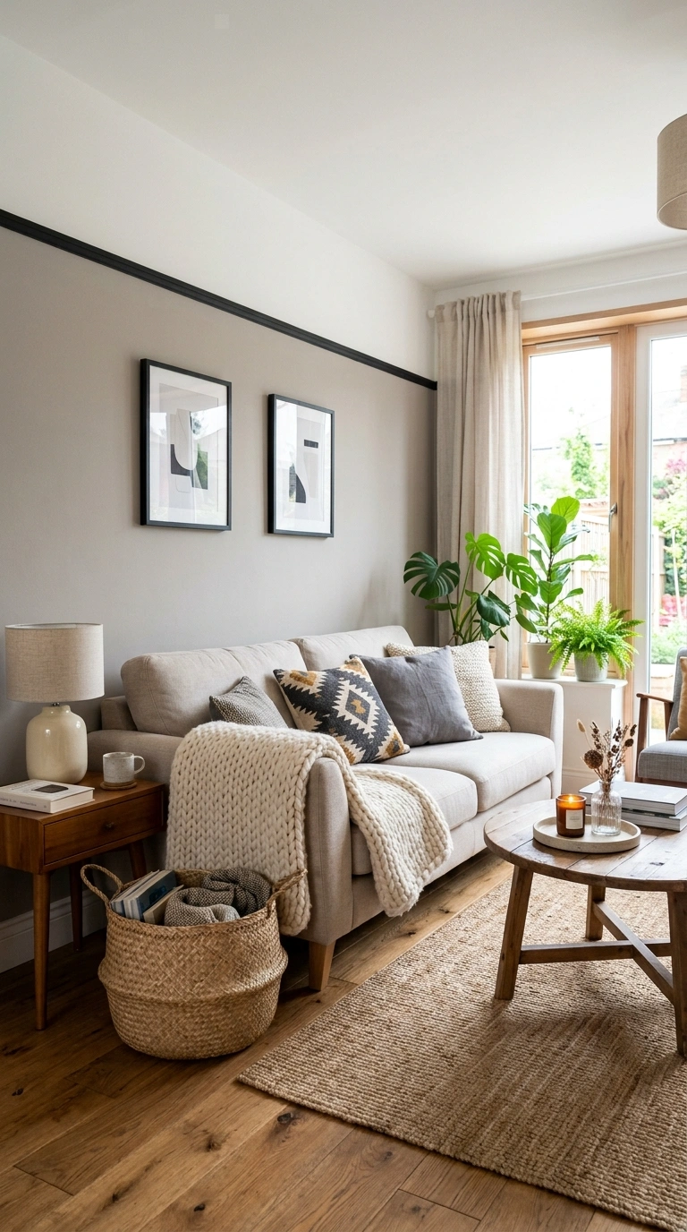 023 Two Tone White and Gray A living room with the low