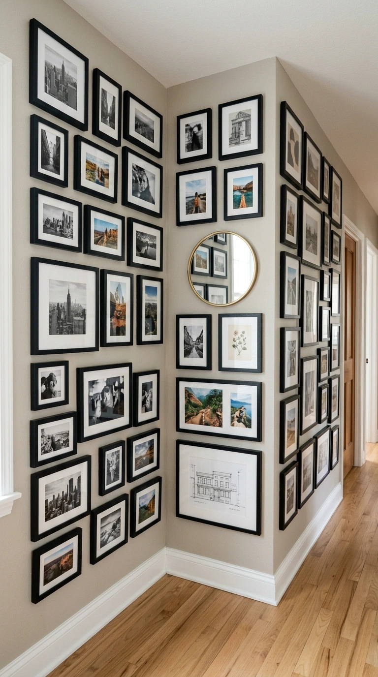 008 Gallery Wall Corner A hallway corner filled with a