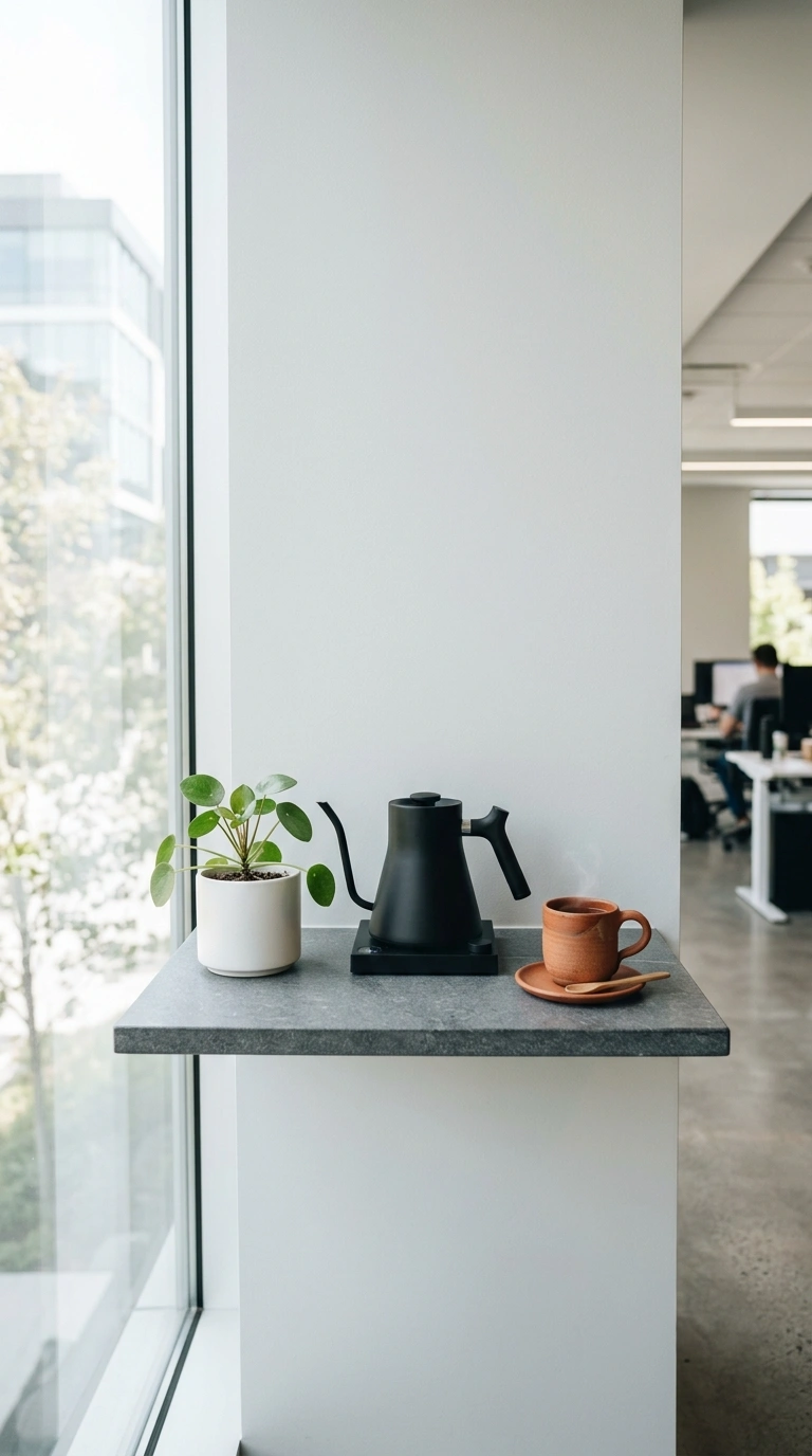 008 Minimalist Counter Ledge A narrow stone counter le