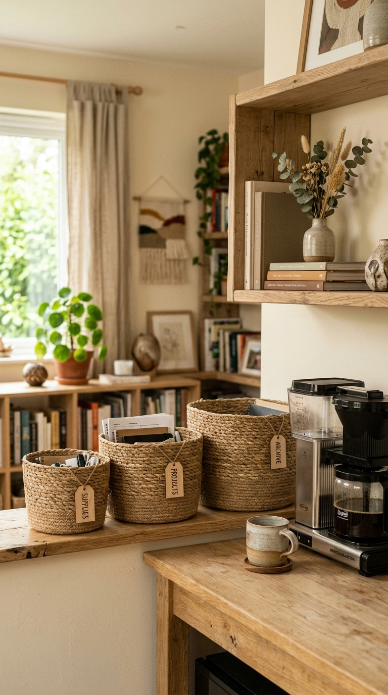 009 Basket Storage Station An open shelf in a relaxed