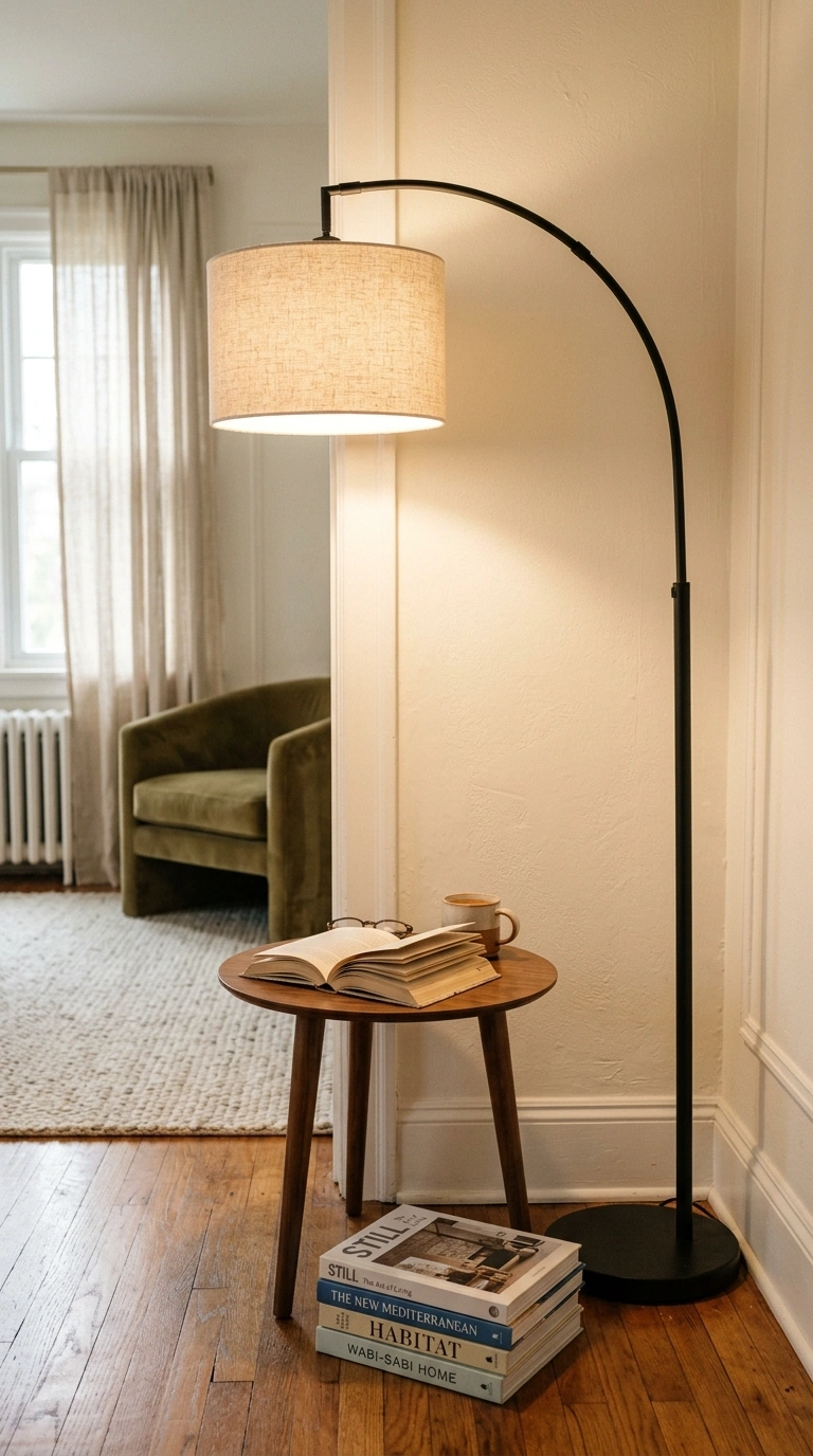013 Statement Lamp Corner An empty living room corner