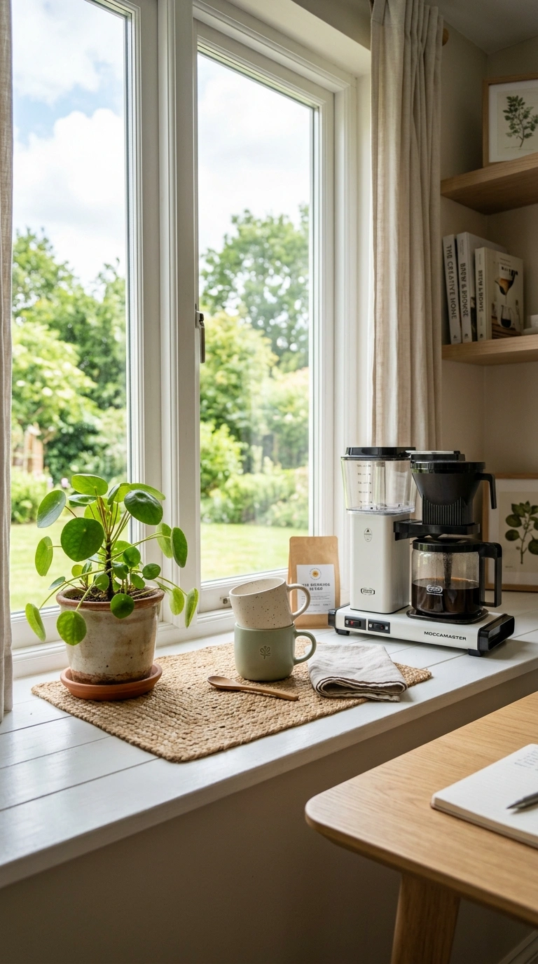 013 Windowsill Coffee Nook A wide windowsill coffee no