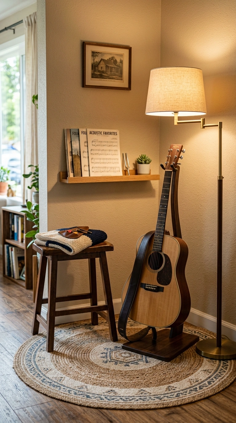 014 Music Corner Setup A living room corner with an ac