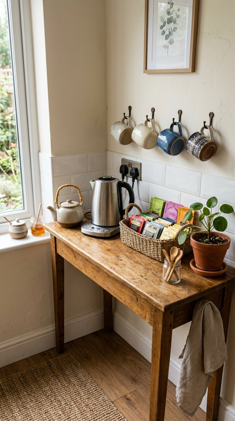 018 Tea Station Corner A kitchen corner with a narrow